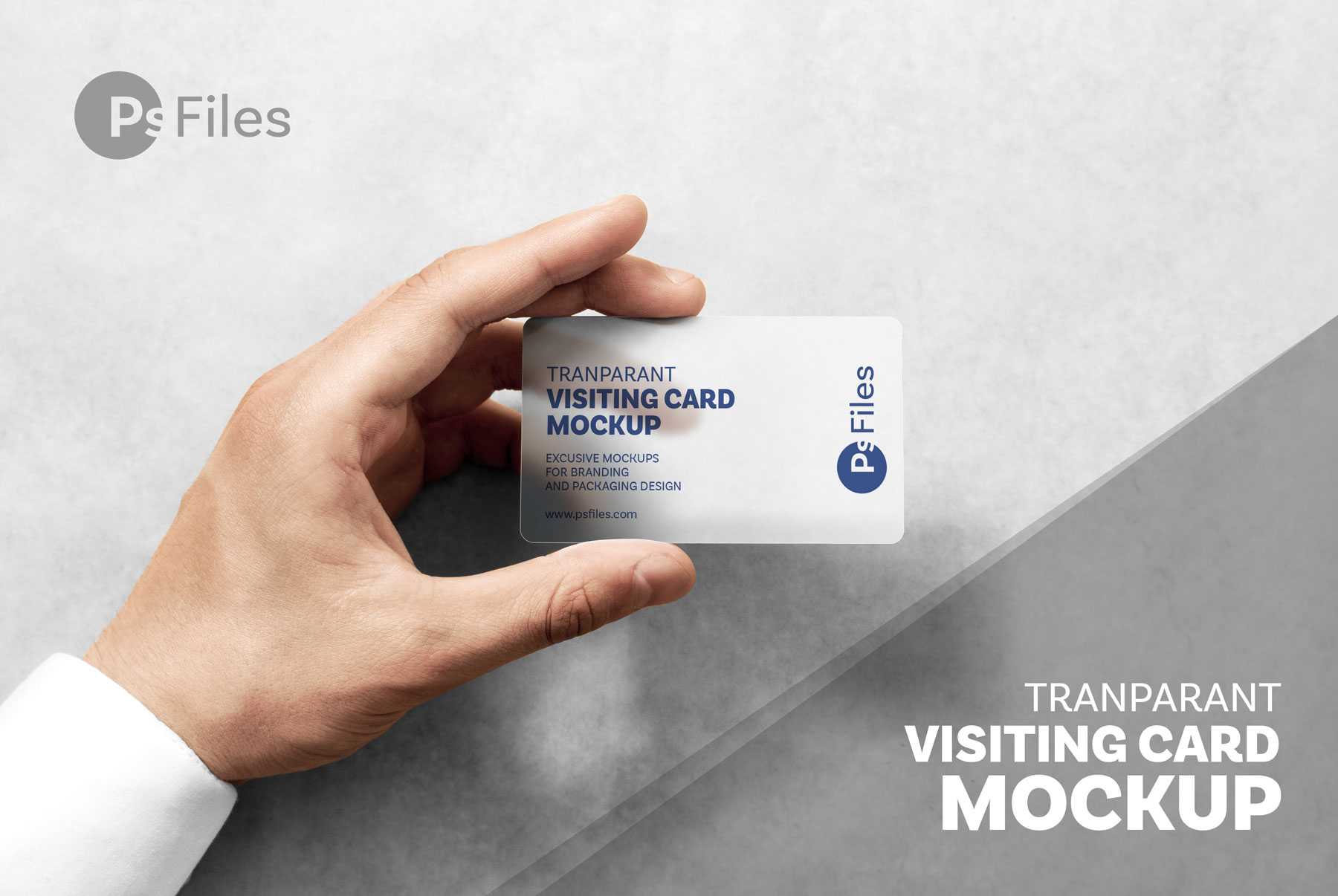 Free Multicolor Plastic Transparent Business Card Mockup Free PSD