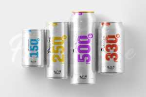 Free Multisize Beer Soda Can Mockup