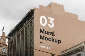Free Mural Wall Paint or Sign Mockup PSD