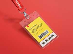 Free Name Tag ID Badge Mockup PSD