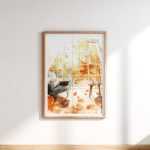 Free Natural Wooden Photo Frame Mockup with Soft Daylight Shadows