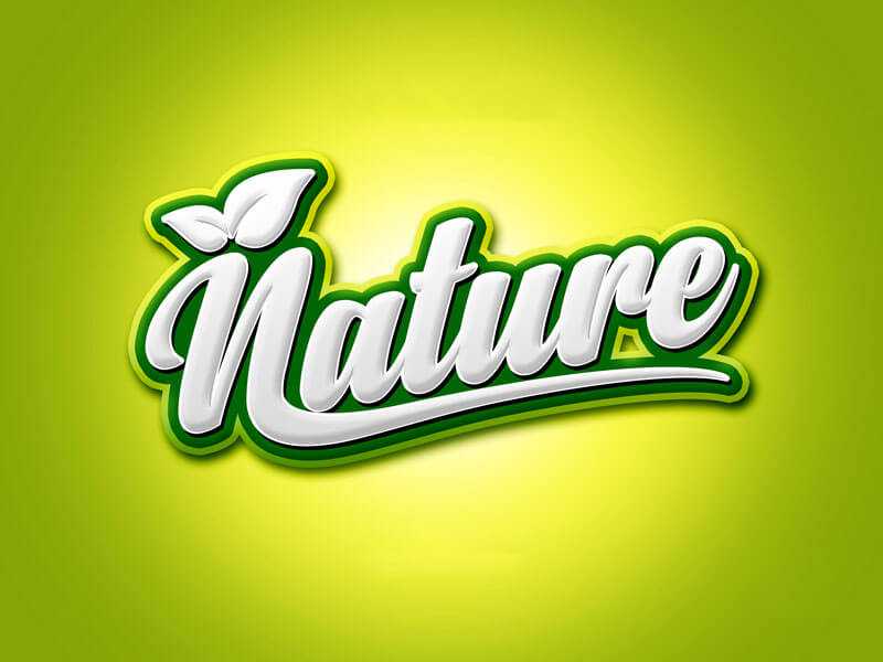 Free Nature 3D Photoshop Text Effect PSD