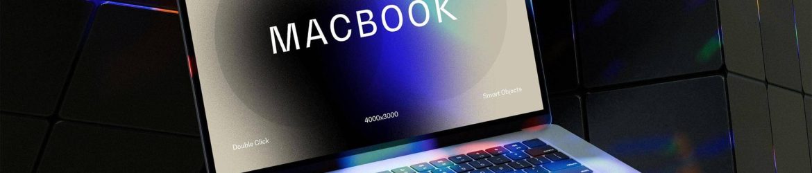 Free Neon Light MacBook Air Mockup PSD Free Neon Light MacBook Air Mockup PSD
