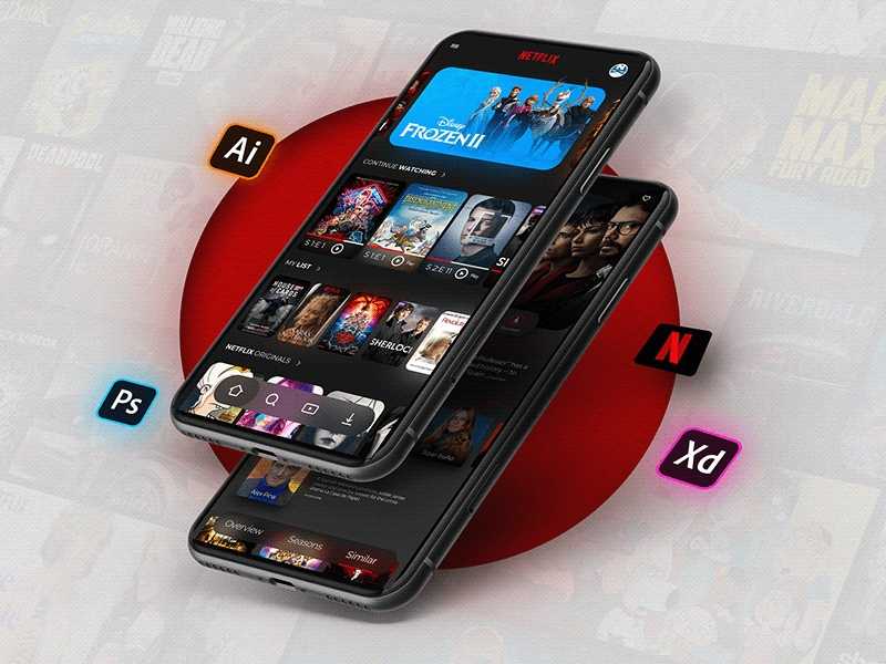 Free Netflix App Redesign Concept Design PSD Template