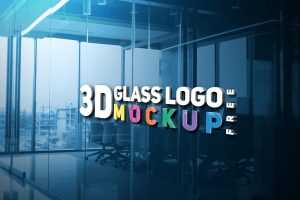 Free New 3D Glass LOGO Mockup PSD - Free PSD Mockups | PsFiles