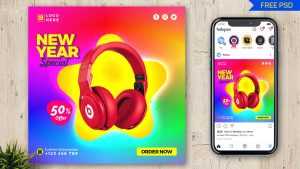 Free New Year Special Gadgets Sale Social Media Banner Design Template