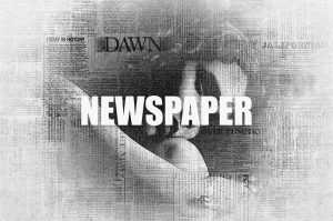 Free Newspaper Art Poster Photoshop Effect PSD Mockup