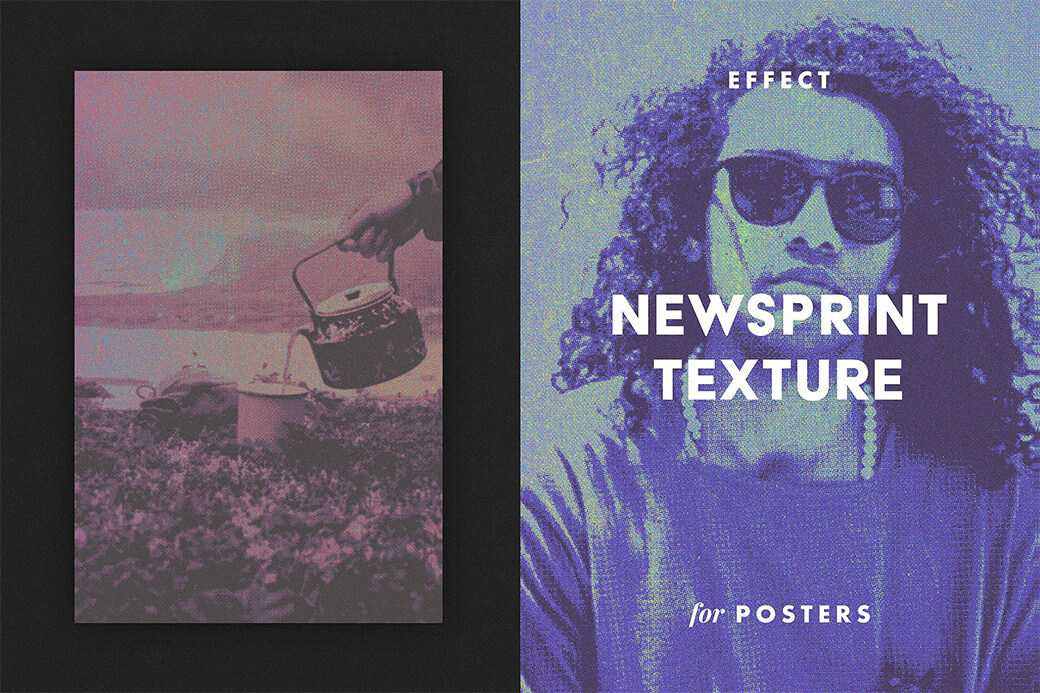 Free Newsprint Texture Effect PSD Template for Posters