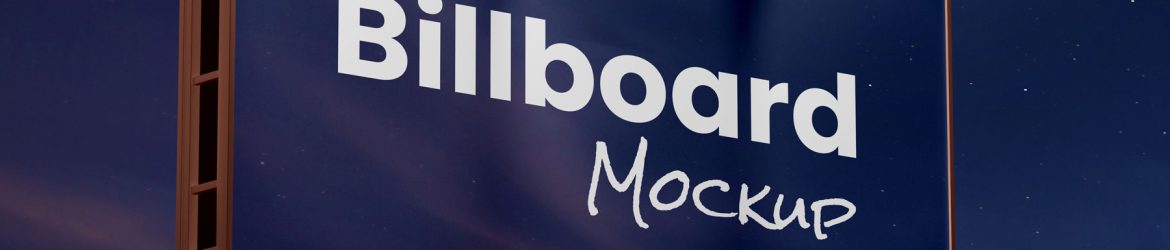 Free Night Light View Billboard Mockup PSD Set