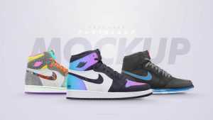 Free Nike Air Jordan Shoes Mockup PSD