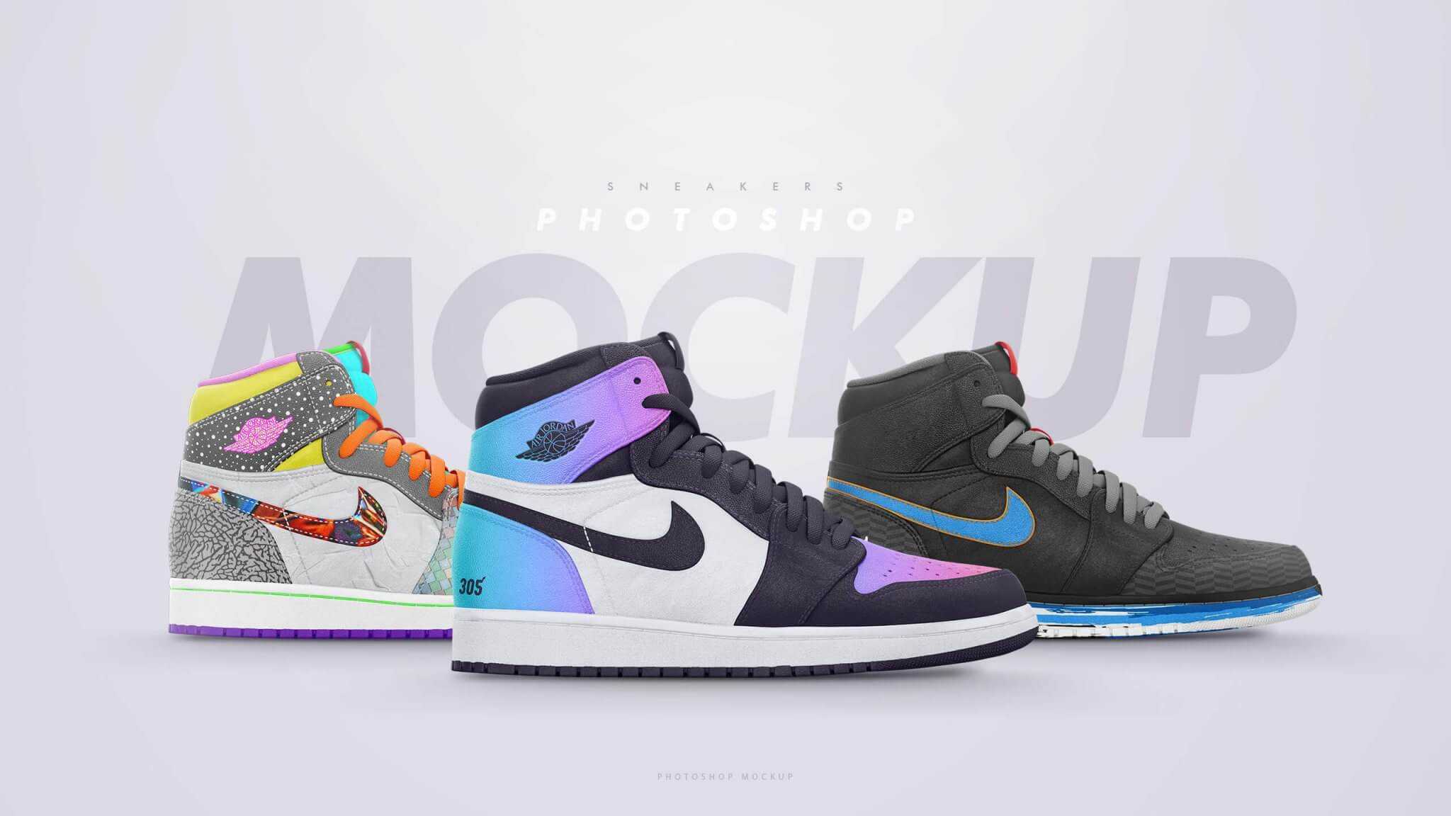 Free Nike Air Jordan Shoes Mockup PSD