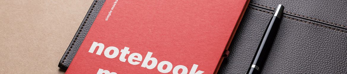 Free Notebook Mockup with Leather Pad