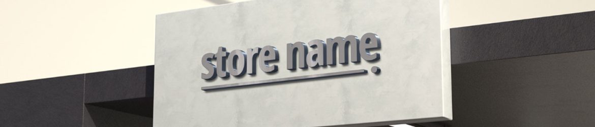 Free Office Building Front Sign 3D Logo Mockup PSD