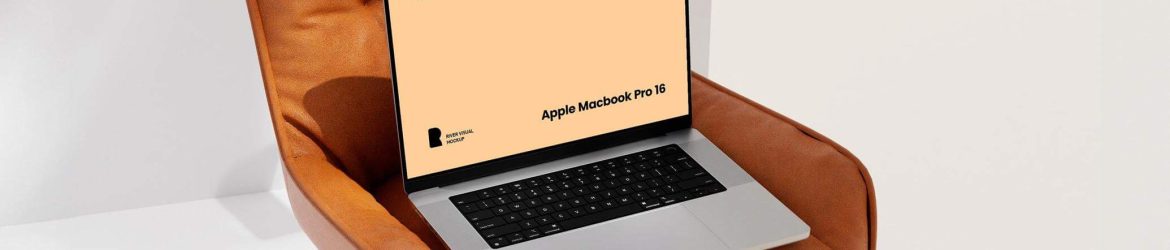 Free Office Chair 16″ M4 MacBook Pro Mockup PSD
