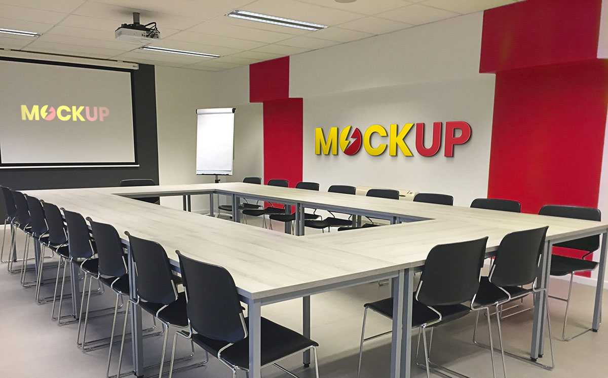 Free Office Conference Room LOGO Mockup PSD - Best Free Mockup