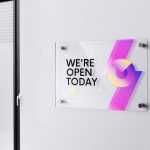 Free Office Glass Name Plate Logo Mockup PSD