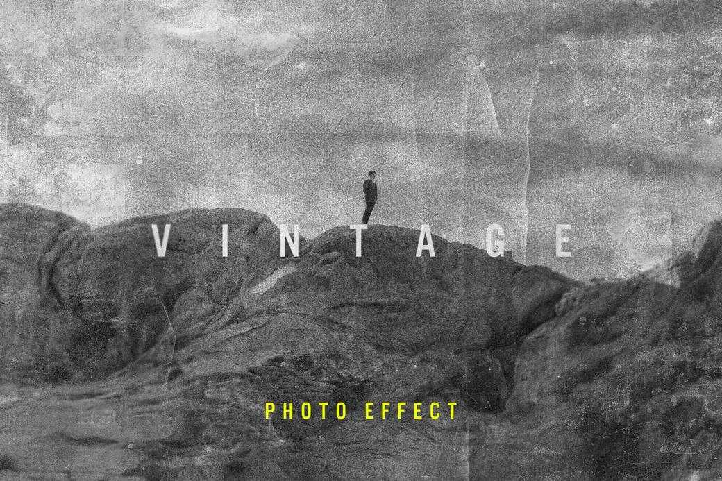 Free Old Photo Vintage Effect PSD Template
