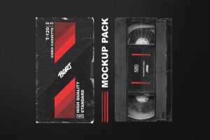 Free Old VHS Cassette Mockup Pack PSD