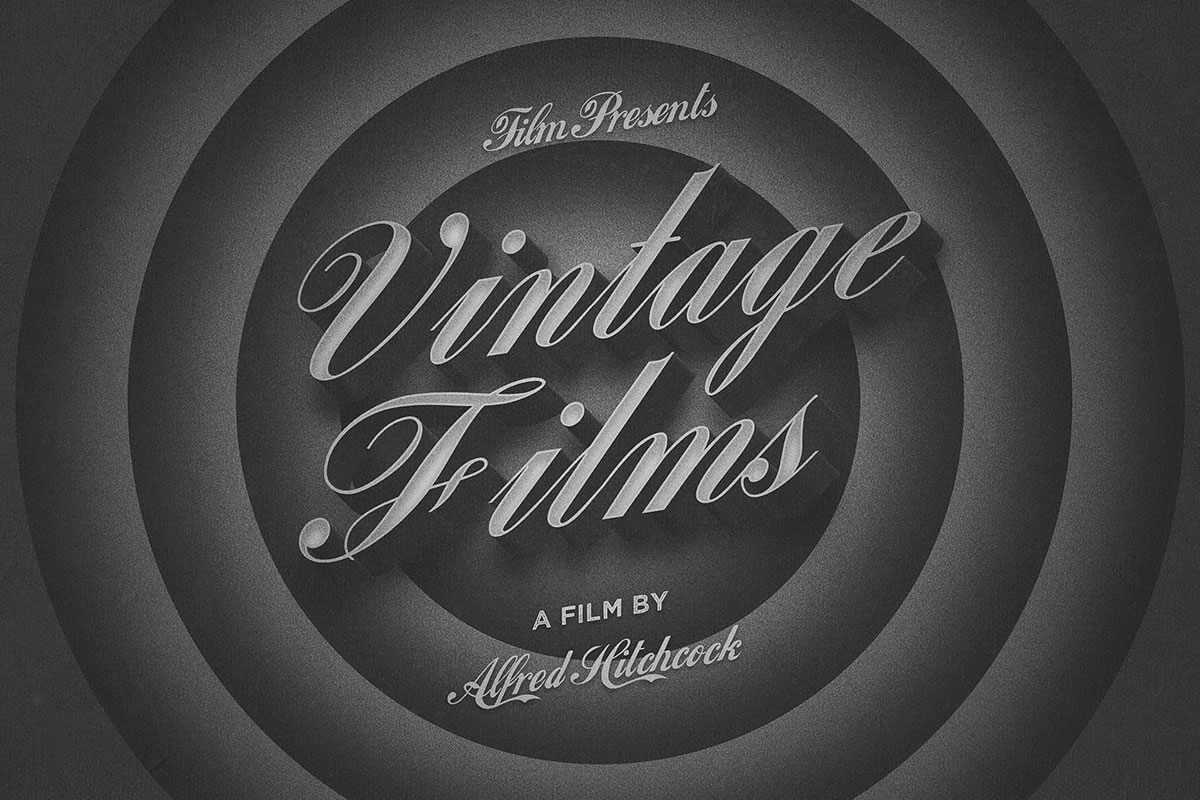 Free Old Vintage Movie 3D Title Card PSD