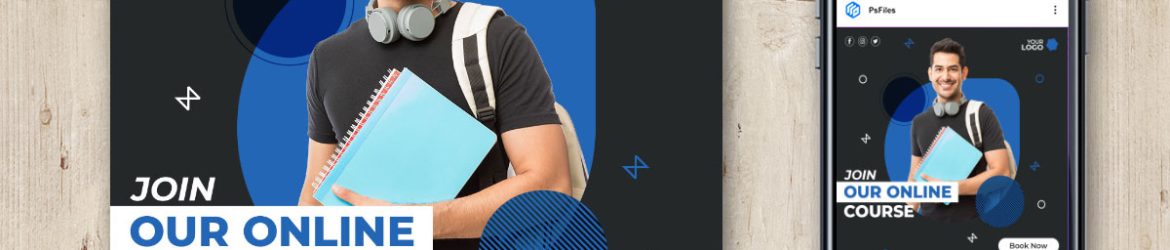 Free Online Course Social Media Post Design PSD Template