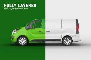 Free Opel Vivaro Panel Van Mockup PSD