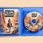 Free Open Game CD Box Mockup PSD