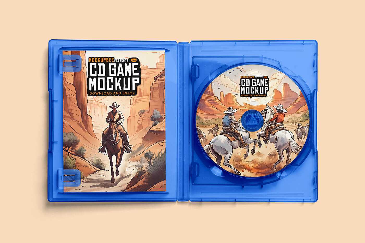 Free Open Game CD Box Mockup PSD