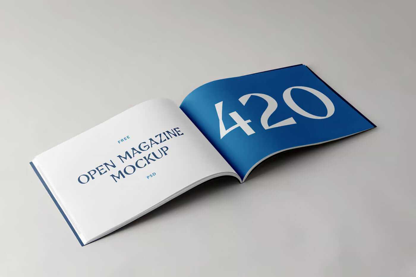 Free Open Horizontal Magazine Mockup PSD