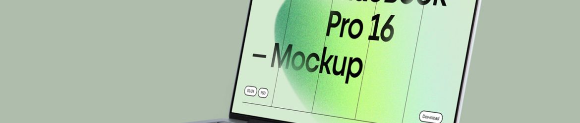 Free Open MacBook Pro PSD Mockup