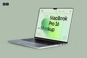 Free Open MacBook Pro PSD Mockup