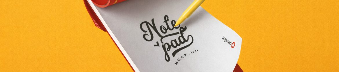 Free Open Notepad Mockup PSD