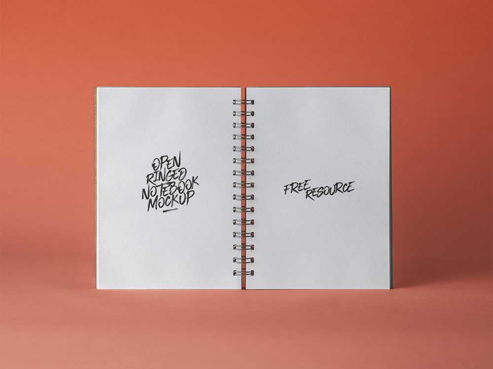 Free Open Spiral Sketchbook Mockup PSD