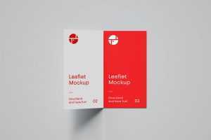Free Open Two Fold Leaflet Mockup PSD