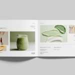 Free Open US Letter Landscape Brochure Mockup with Inside Spread