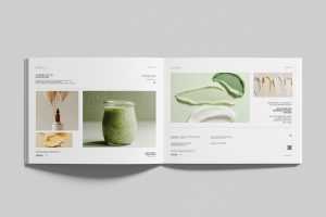 Free Open US Letter Landscape Brochure Mockup with Inside Spread