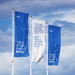 Free Outdoor 3 Flags Mockup PSD - Realistic Branding & Event Banner Display