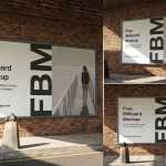 Free Outdoor Advertising Billboard Brick Wall Mockup PSD Set