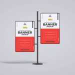 Free Outdoor Advertising Street Road Signboard Mockup PSD