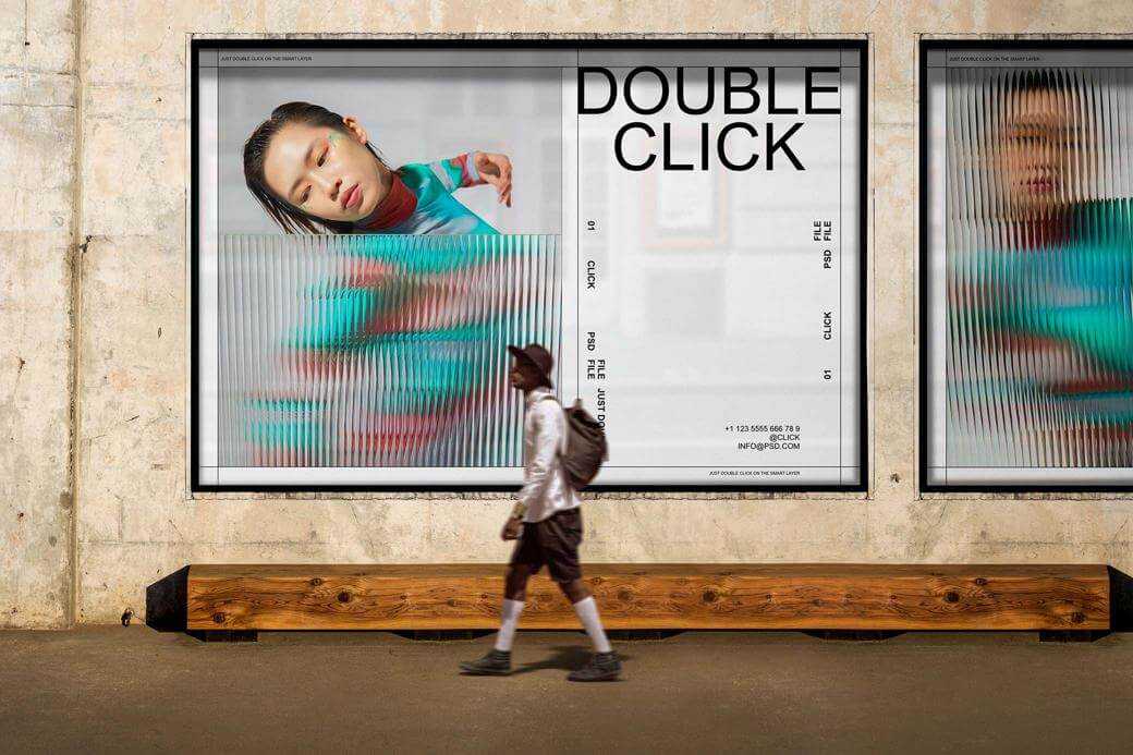 Free Outdoor Big Advertising Board Mockup PSD