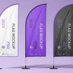 Free Outdoor Blade Feather Flag Banner Mockup PSD