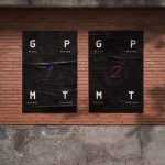 Free Outdoor Brick Wall Glued Poster Mockup PSD