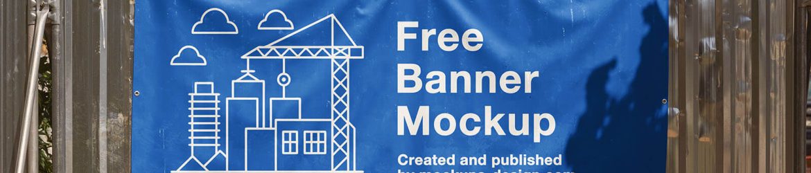 Free Outdoor Construction Site Banner Mockup PSD