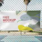 Free Outdoor Fabric Banner Mockup PSD
