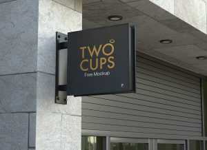 Free Outdoor Square Logo Sign Mockup PSD