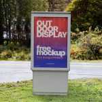 Free Outdoor Vertical Advertising Billboard Mockup PSD