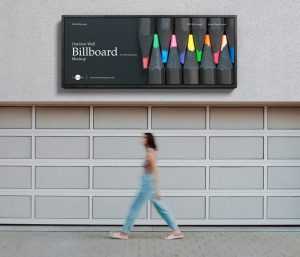 Free Outdoor Wall Billboard Mockup For Advertisement
