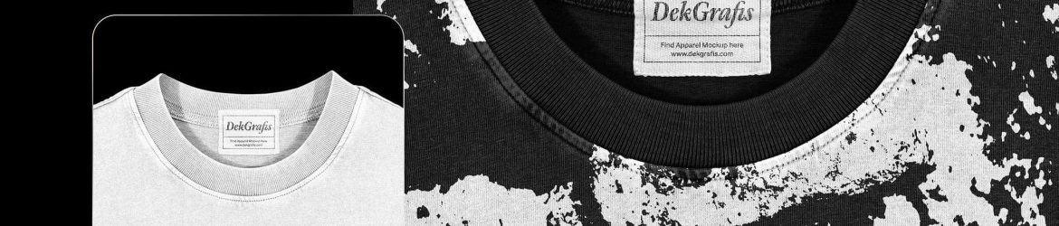 Free Oversize T-Shirt Neck Label Mockup PSD