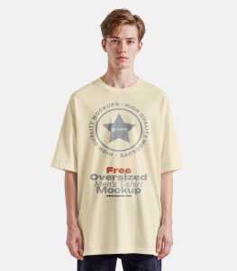 Free Oversized T-Shirt Mockup PSD (Streetwear Style Apparel Design)