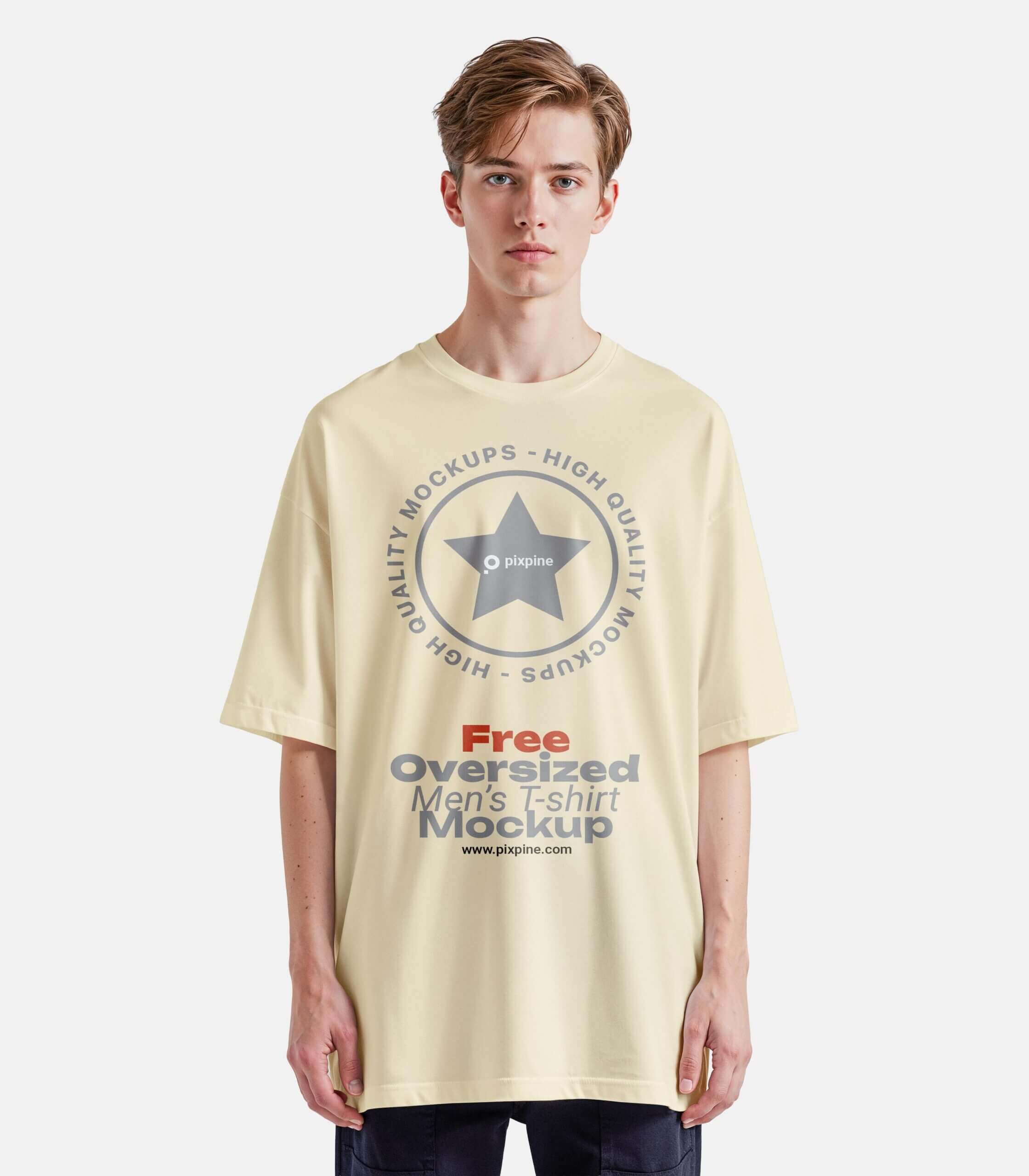 Free Oversized T-Shirt Mockup PSD (Streetwear Style Apparel Design)