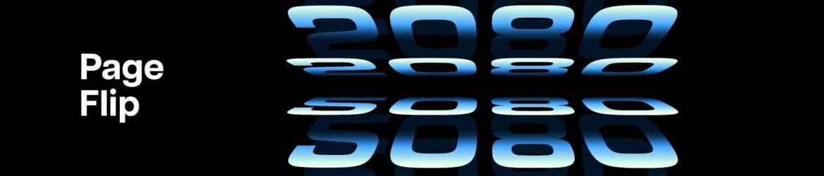 Free Page Flip Text Effect PSD Mockup